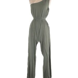 Olive Green One-Shoulder Jumpsuit